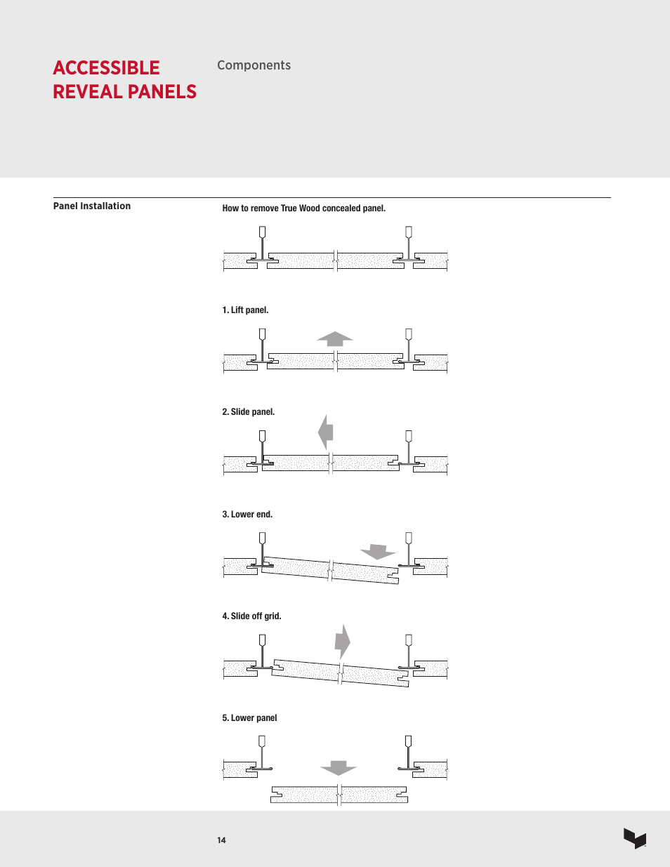 Accessible reveal panels | USG Ceiling True Wood User Manual | Page 15 / 31