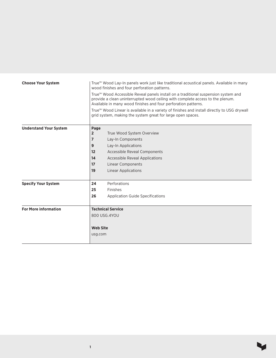 USG Ceiling True Wood User Manual | Page 2 / 31