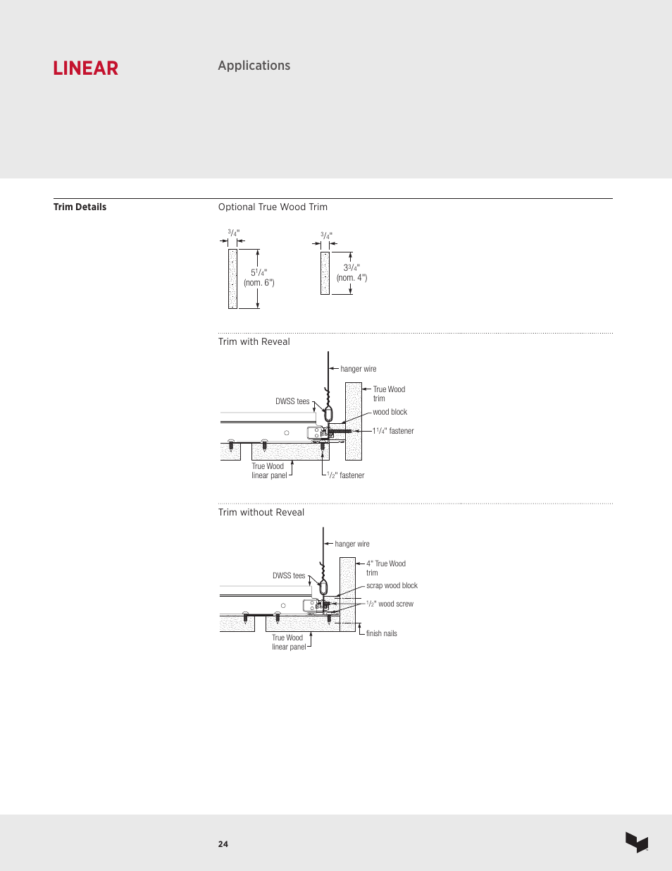 Linear, Applications | USG Ceiling True Wood User Manual | Page 25 / 31