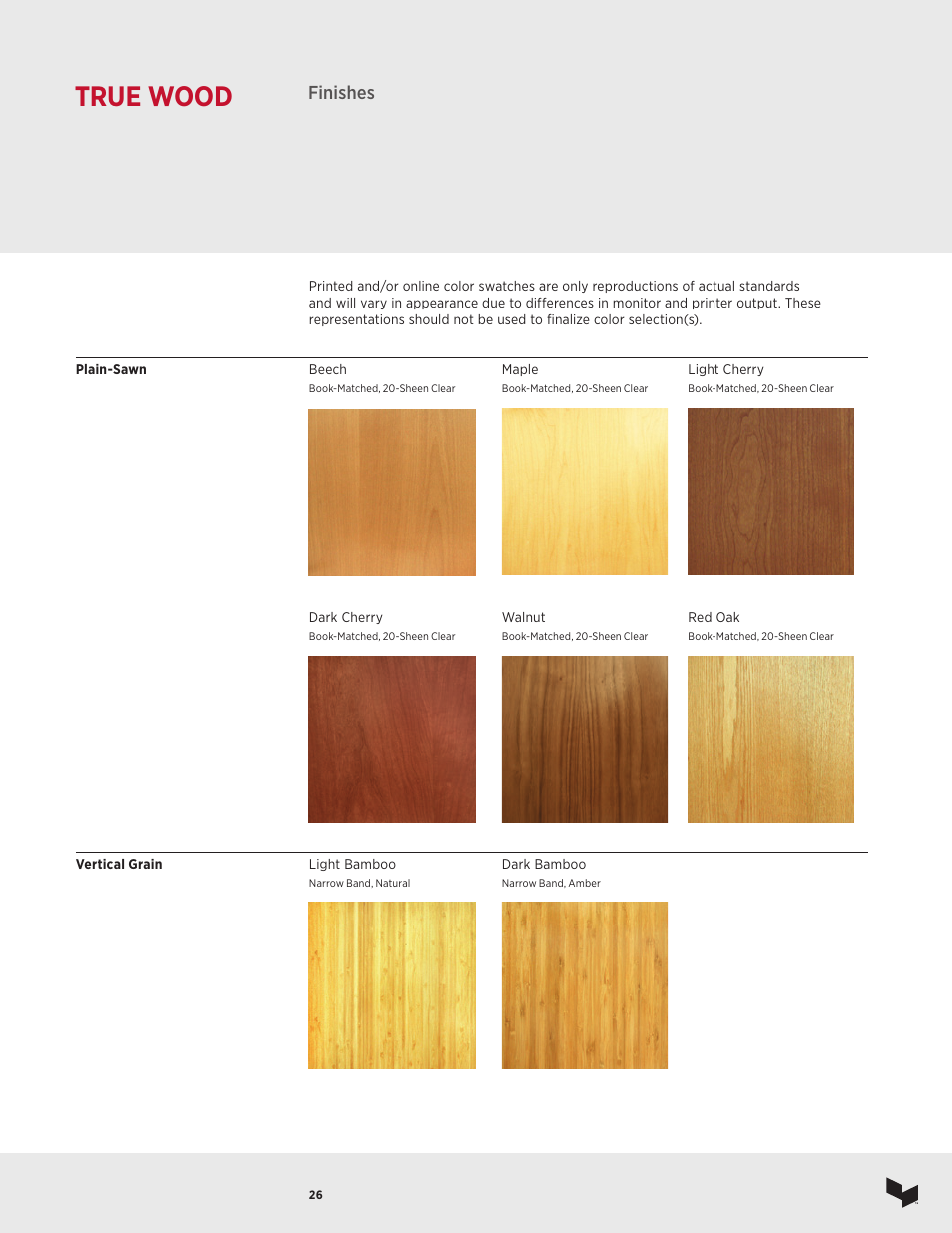 True wood, Finishes | USG Ceiling True Wood User Manual | Page 27 / 31