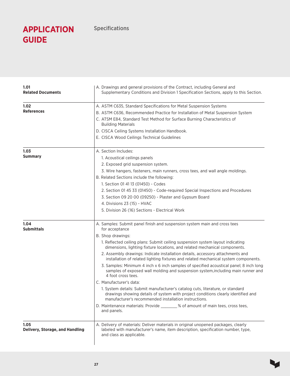 Application guide | USG Ceiling True Wood User Manual | Page 28 / 31