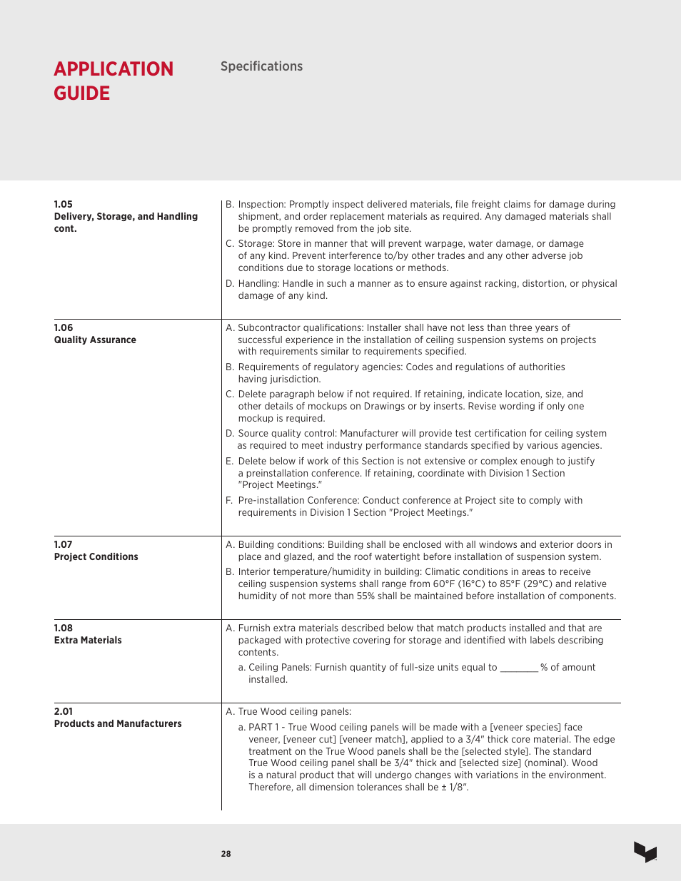 Application guide | USG Ceiling True Wood User Manual | Page 29 / 31