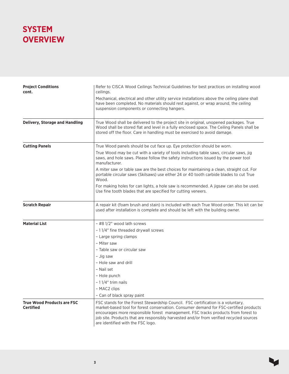 System overview | USG Ceiling True Wood User Manual | Page 4 / 31