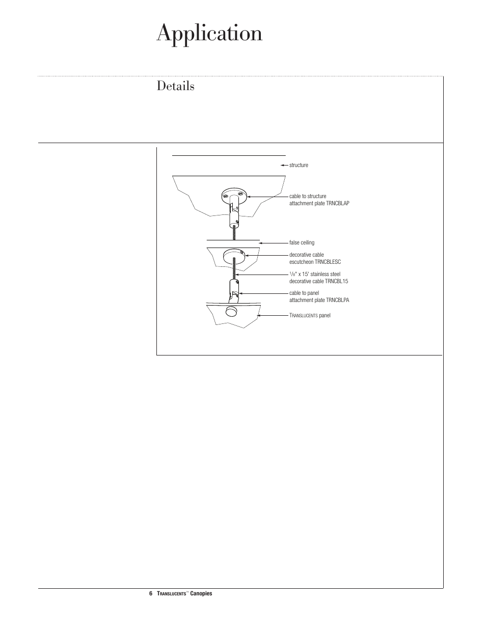 Application, Details | USG Translucents Canopies User Manual | Page 7 / 14