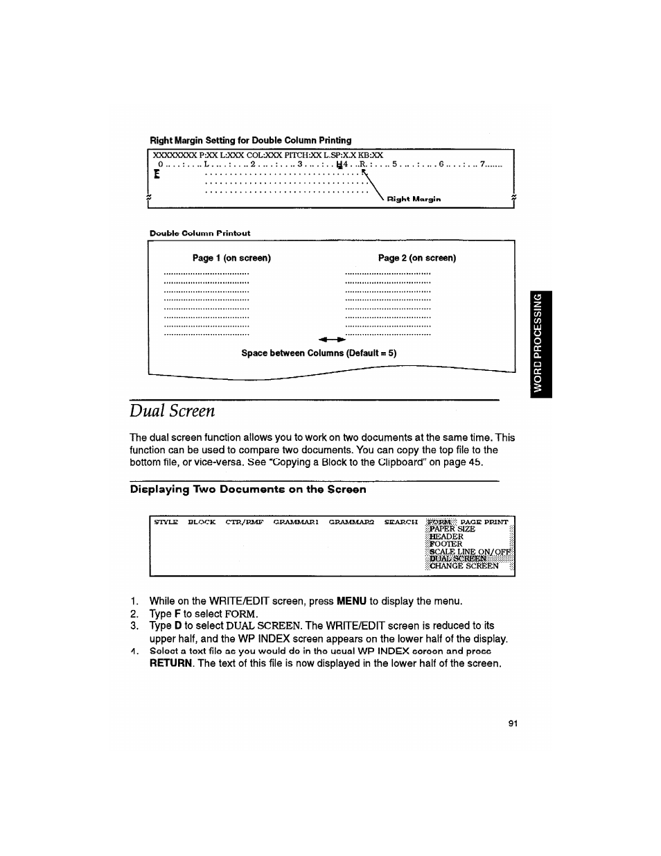 Dual screen | Brother WP330MDS User Manual | Page 101 / 322