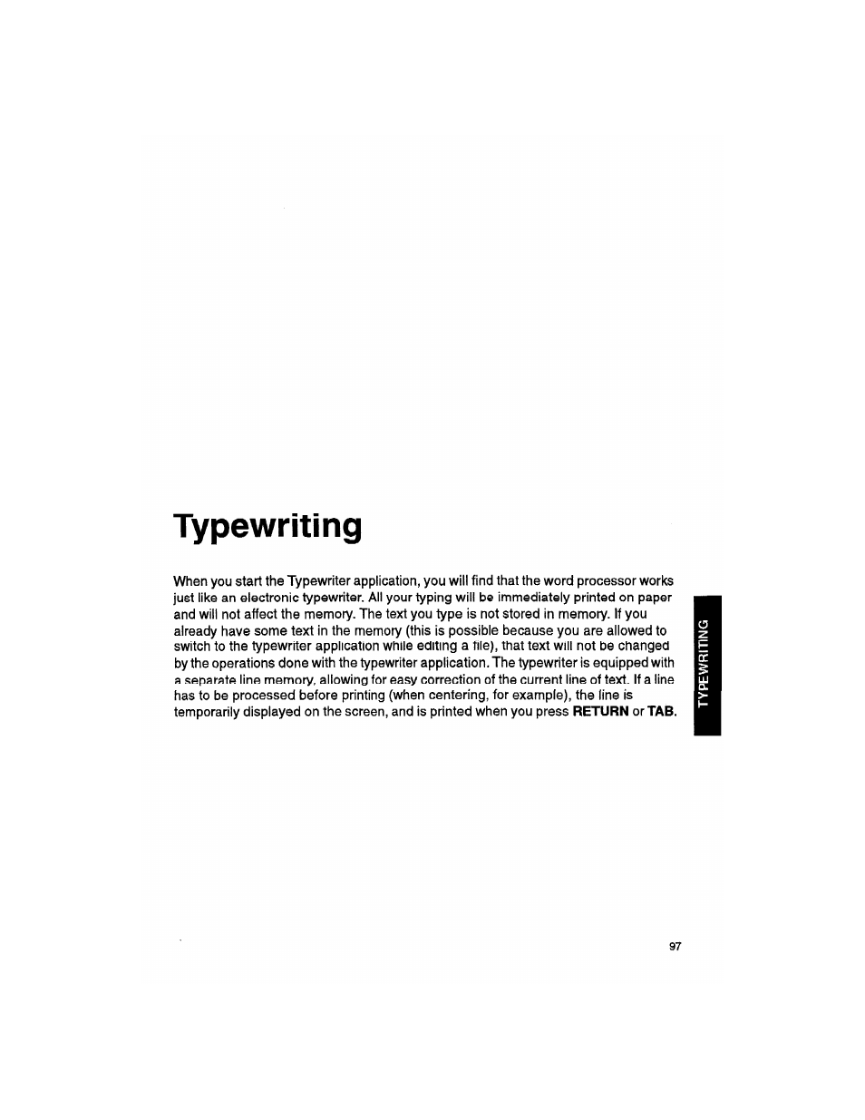 Typewriting | Brother WP330MDS User Manual | Page 107 / 322