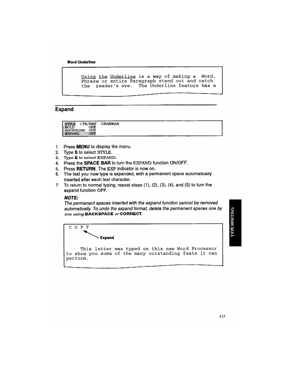 Expand, Note | Brother WP330MDS User Manual | Page 127 / 322