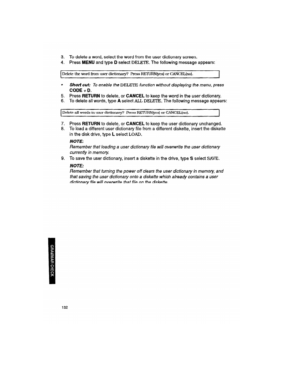 Note | Brother WP330MDS User Manual | Page 142 / 322