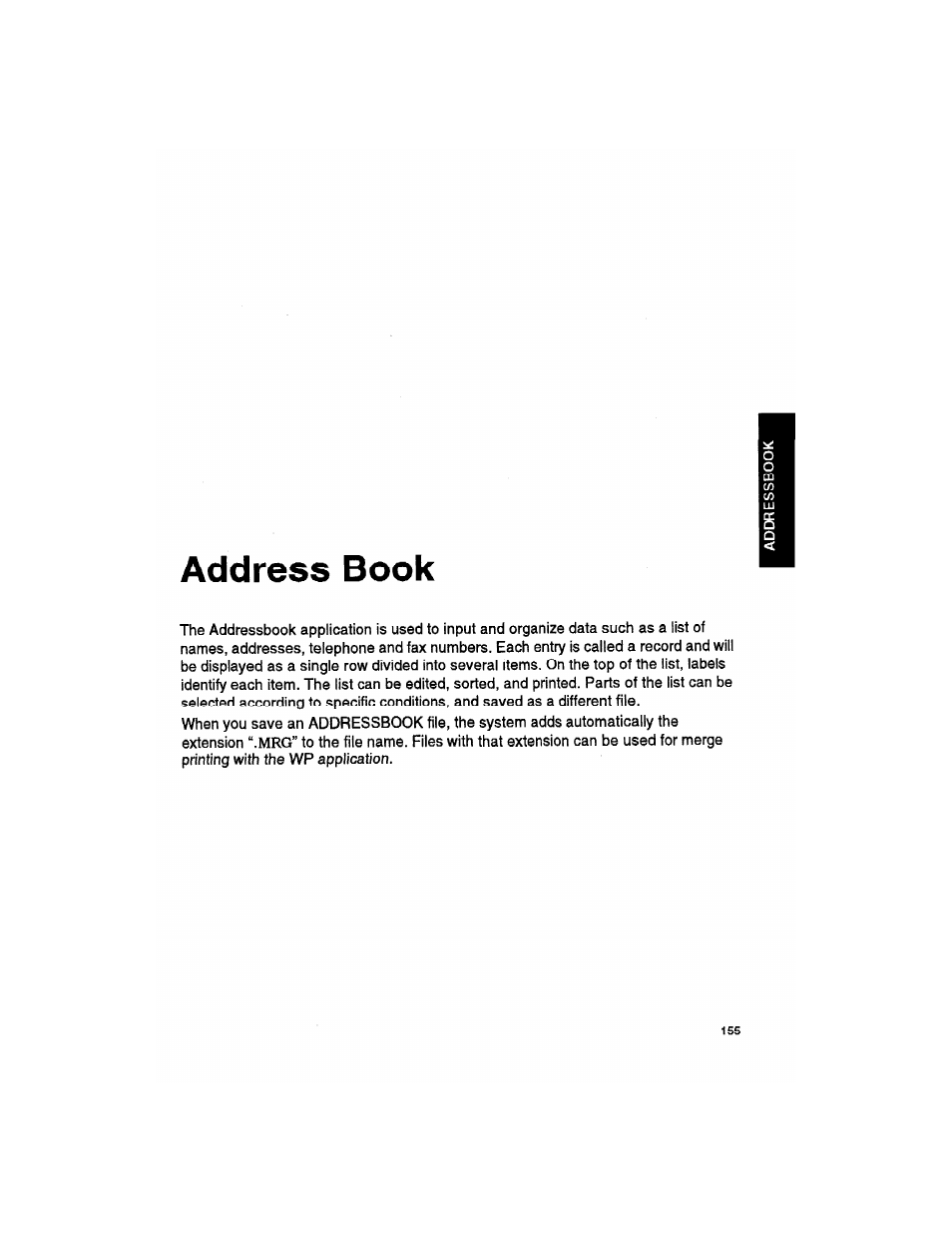 Address book | Brother WP330MDS User Manual | Page 165 / 322