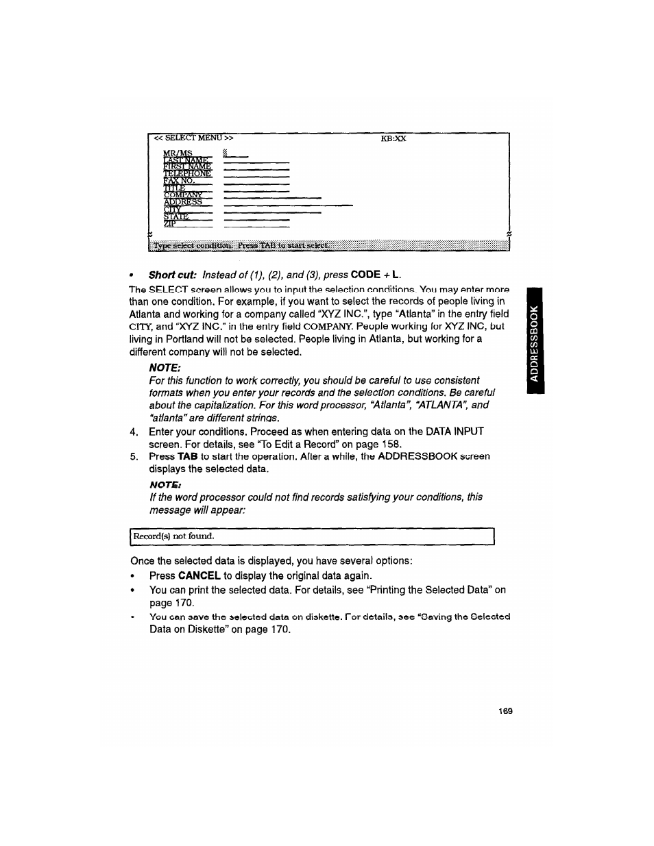 Note | Brother WP330MDS User Manual | Page 179 / 322