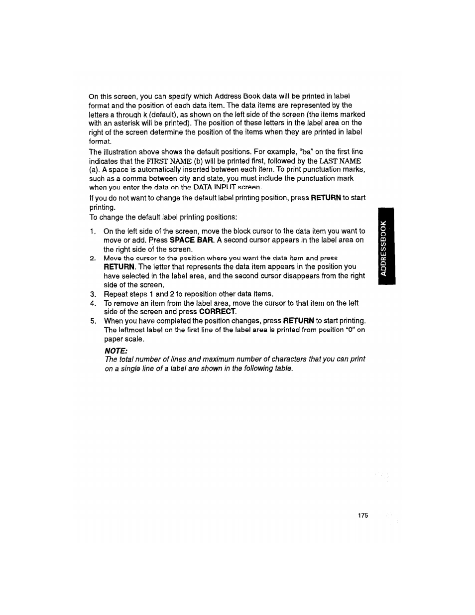 Note | Brother WP330MDS User Manual | Page 185 / 322