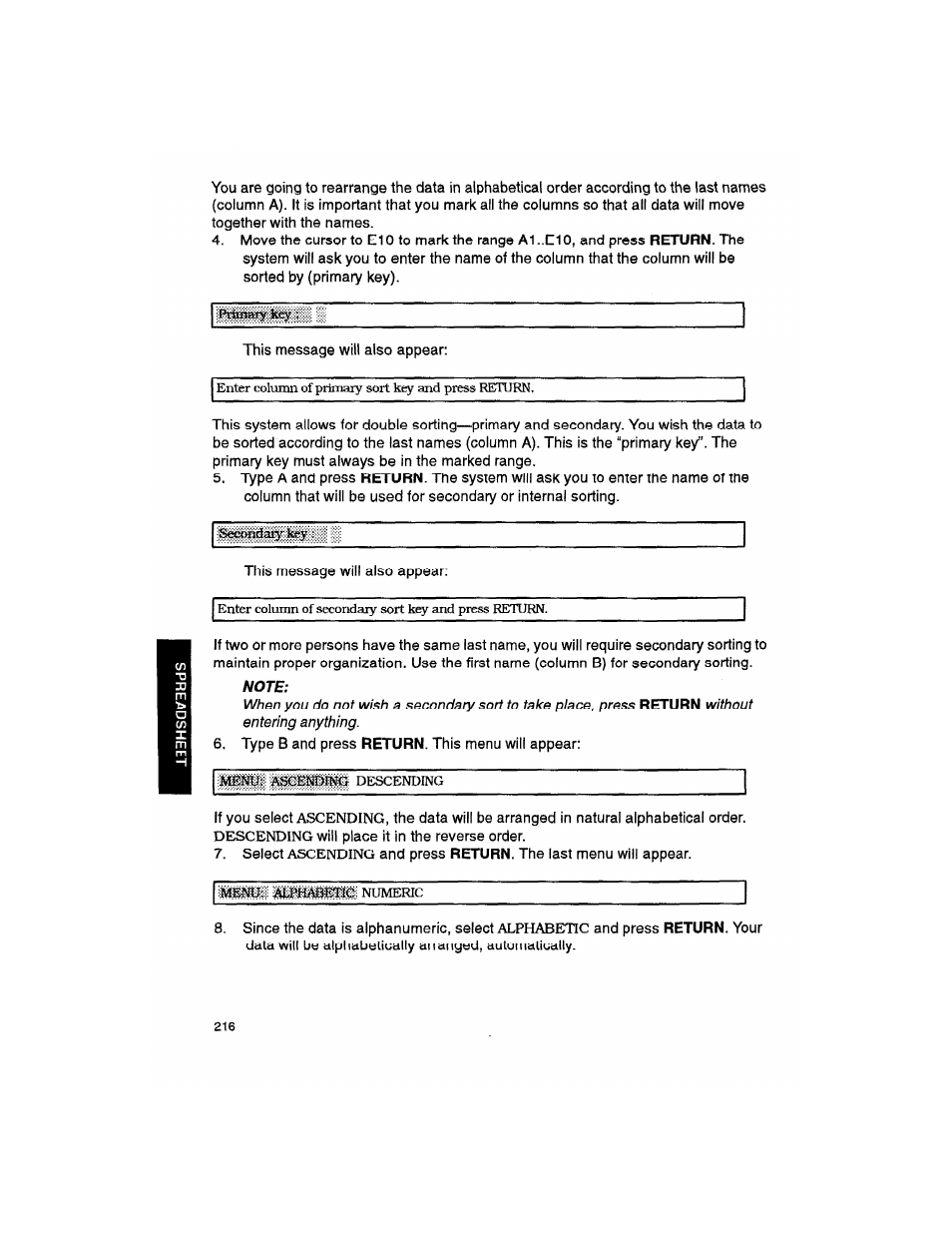 Note | Brother WP330MDS User Manual | Page 226 / 322