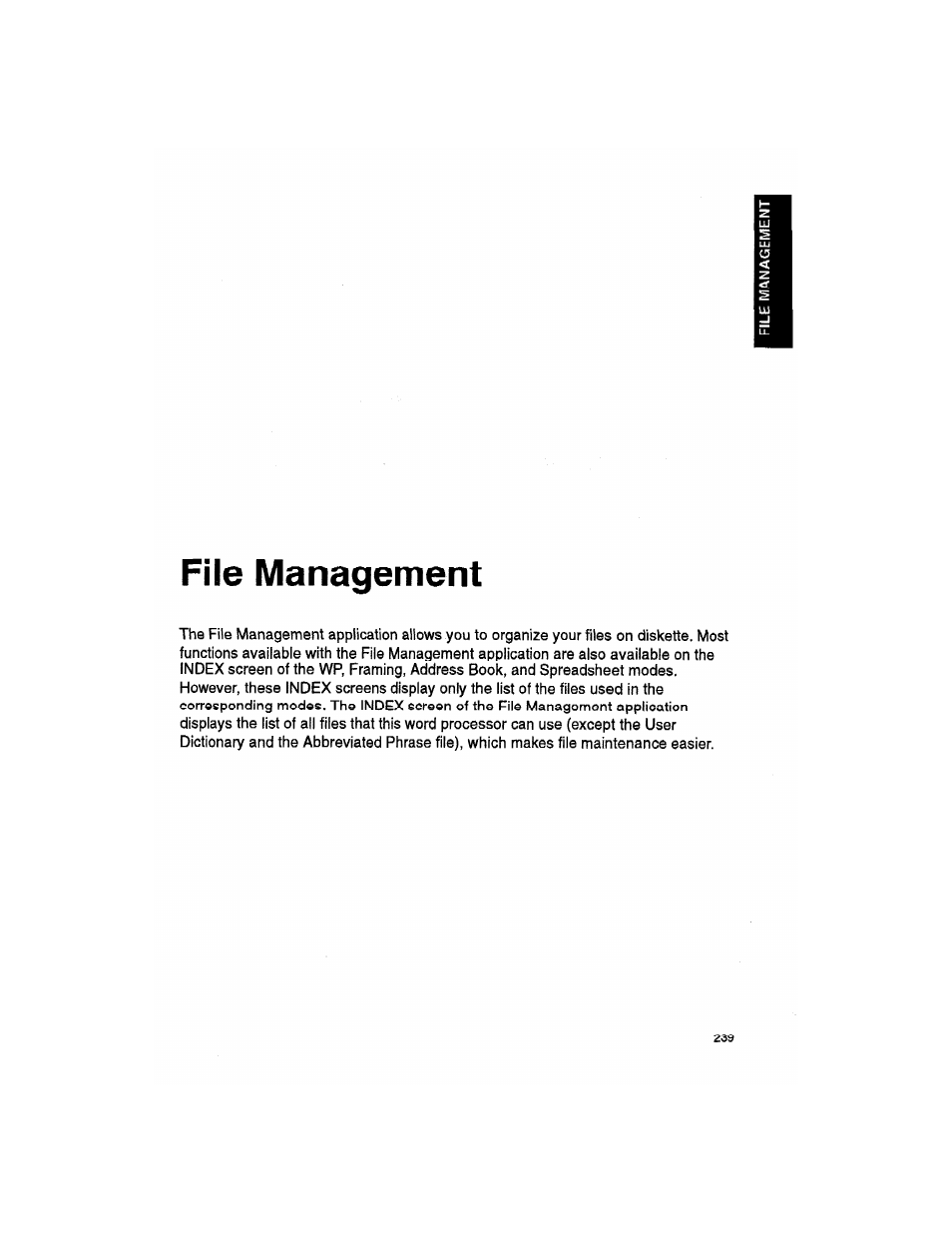 File management | Brother WP330MDS User Manual | Page 249 / 322