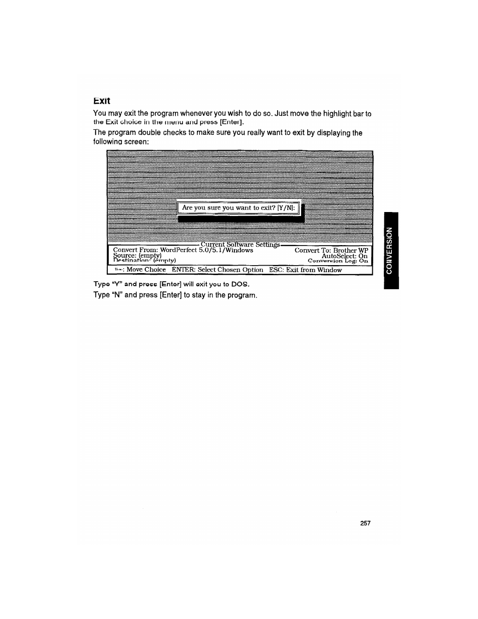 Exit | Brother WP330MDS User Manual | Page 267 / 322
