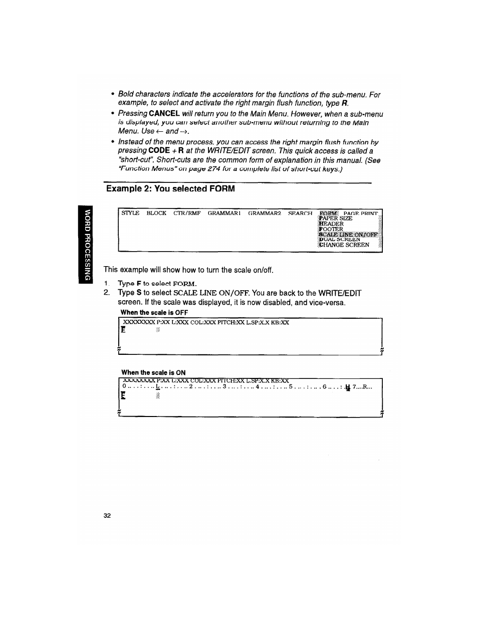 Example 2: you selected form | Brother WP330MDS User Manual | Page 42 / 322