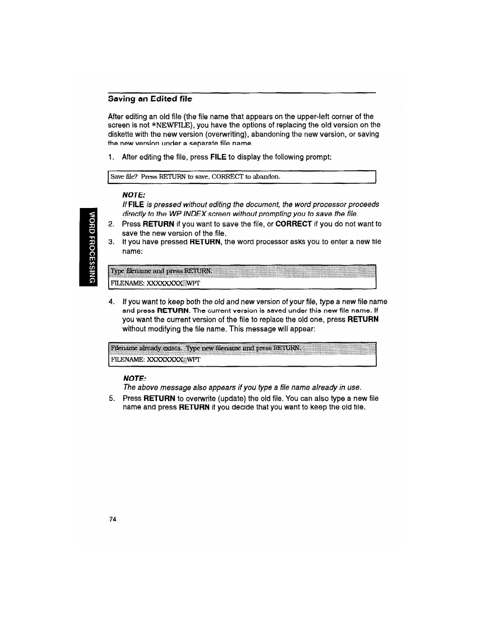 Note | Brother WP330MDS User Manual | Page 84 / 322