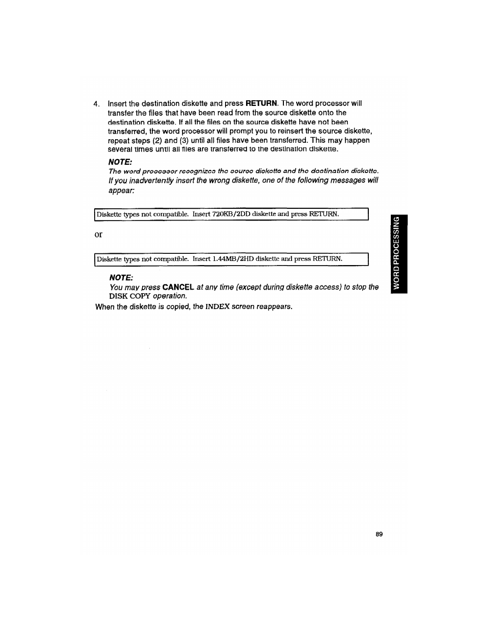 Note | Brother WP330MDS User Manual | Page 99 / 322