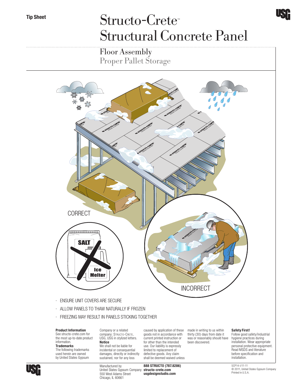 USG Structo-Crete Structural Concrete Panel Floor Assembly User Manual | 1 page