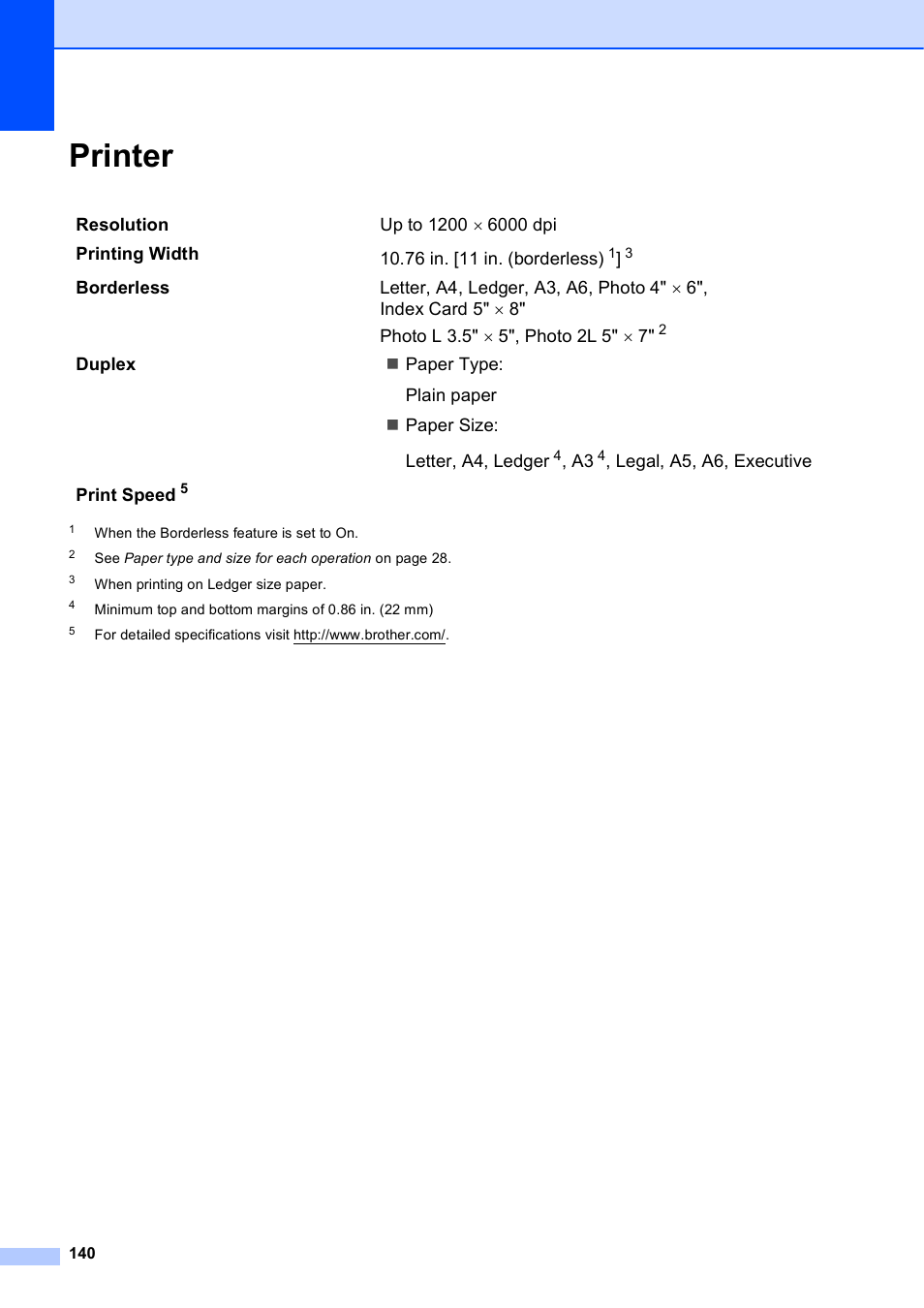 Printer | Brother MFC J6510DW User Manual | Page 154 / 163