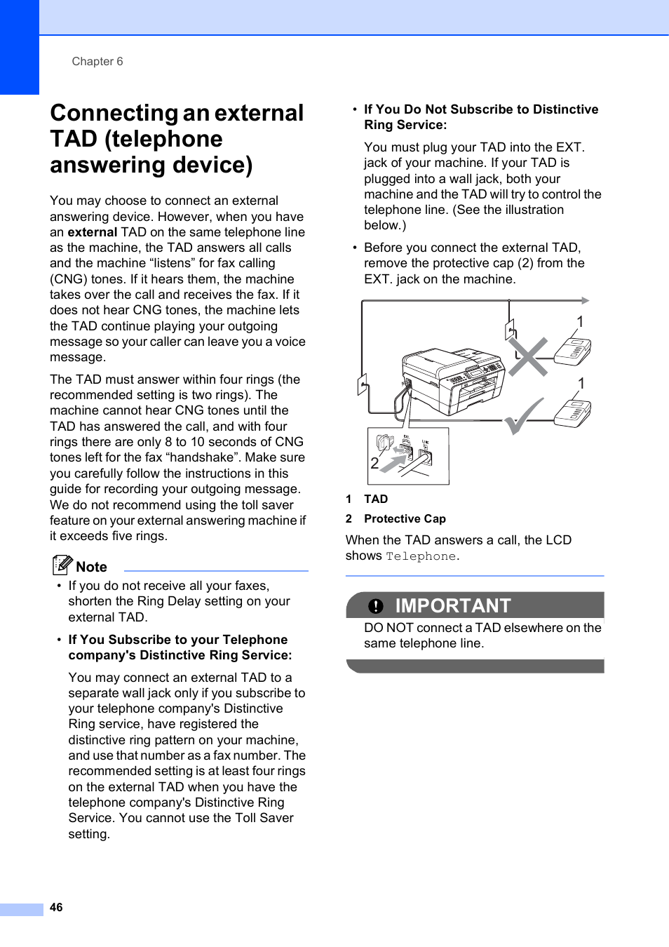 Important | Brother MFC J6510DW User Manual | Page 60 / 163