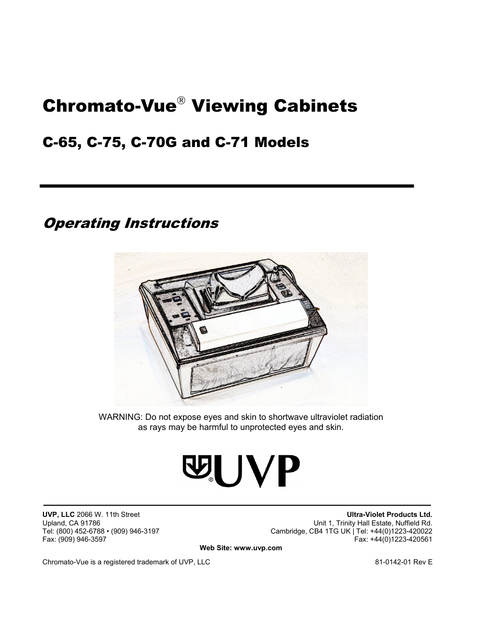 UVP C-75 User Manual | 8 pages