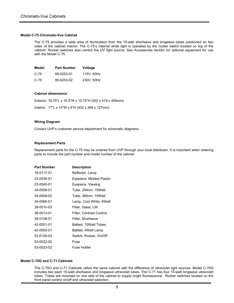 UVP C-75 User Manual | Page 5 / 8