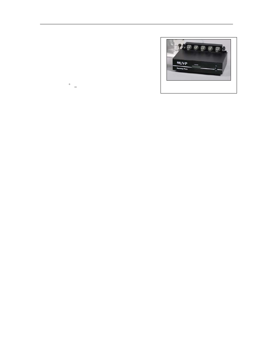 Connecting the warming plate | UVP iBox Anesthesia System User Manual | Page 9 / 17