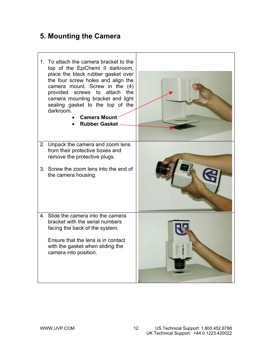 Mounting the camera | UVP BioChemi System with EpiChemi II Darkroom User Manual | Page 12 / 38