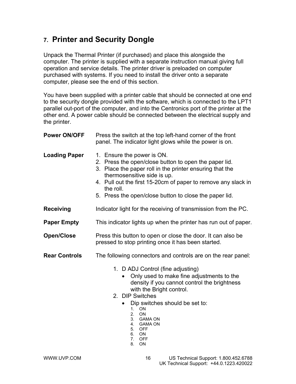 Printer and security dongle | UVP BioChemi System with EpiChemi II Darkroom User Manual | Page 16 / 38