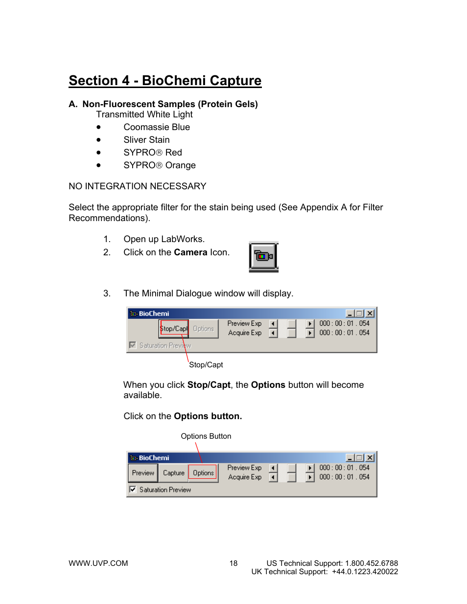 Section 4 - biochemi capture | UVP BioChemi System with EpiChemi II Darkroom User Manual | Page 18 / 38