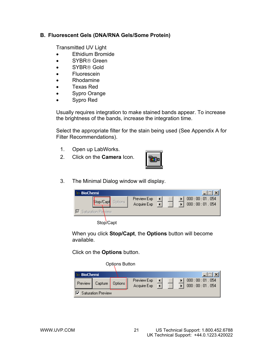 Transmitted uv light | UVP BioChemi System with EpiChemi II Darkroom User Manual | Page 21 / 38