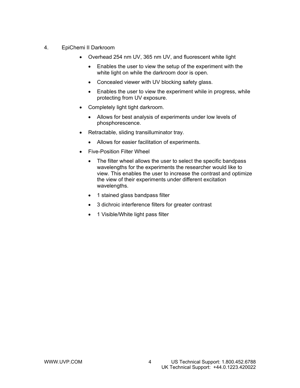 UVP BioChemi System with EpiChemi II Darkroom User Manual | Page 4 / 38