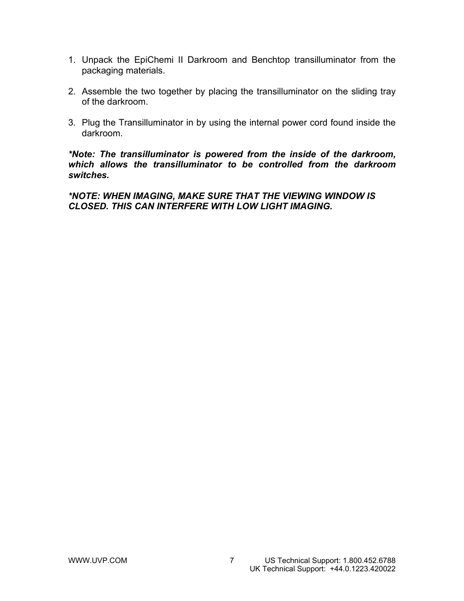 UVP BioChemi System with EpiChemi II Darkroom User Manual | Page 7 / 38