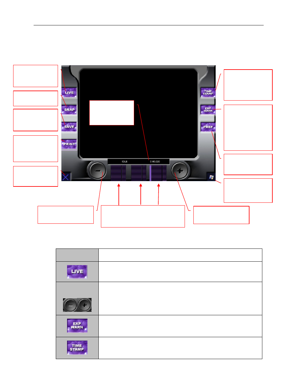 Identifying the touch screen functions and tools, Using the functions and tools, Min / sec / msec | UVP BioDoc-It System User Manual | Page 14 / 18