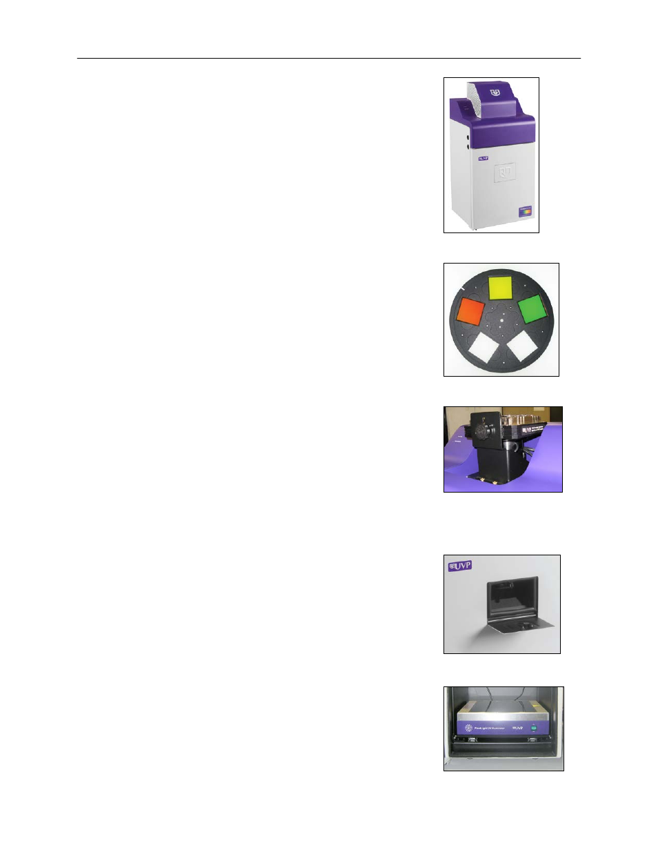 Darkroom cabinet, Five position filter wheel, Ccd camera and lens | Uv-safe gel viewer window, Lift platform | UVP BioSpectrum Imaging System User Manual | Page 5 / 22