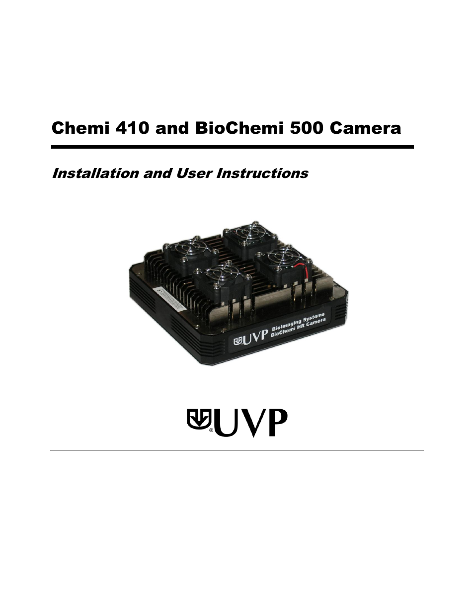 UVP BioChemi 500 Camera User Manual | 7 pages