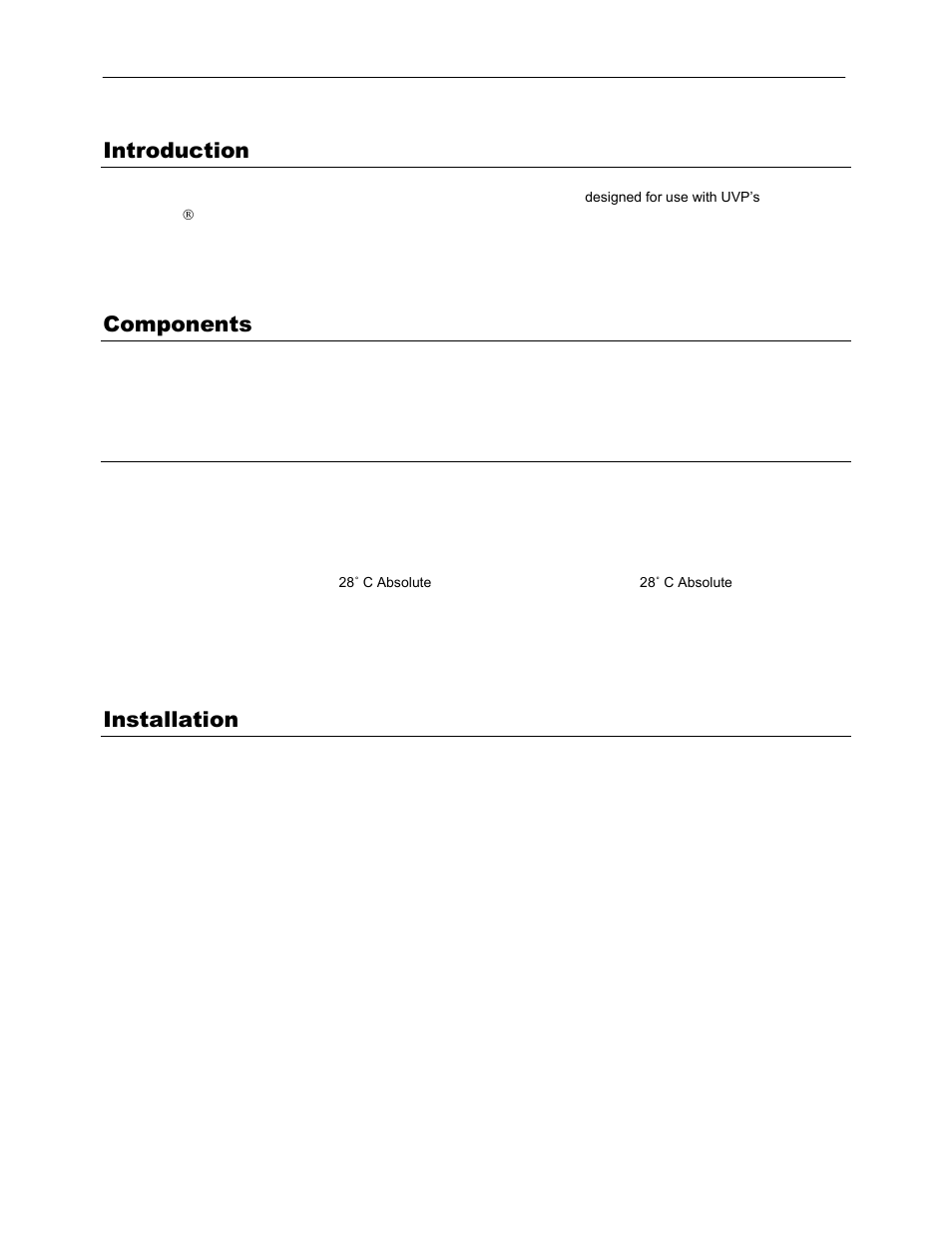 Introduction, Components, Installation | UVP BioChemi 500 Camera User Manual | Page 2 / 7