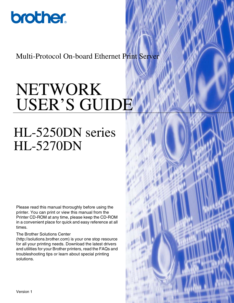 Brother HL-5270DN User Manual | 68 pages