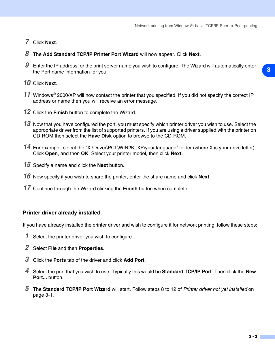 Printer driver already installed, Printer driver already installed -2 | Brother HL-5270DN User Manual | Page 21 / 68