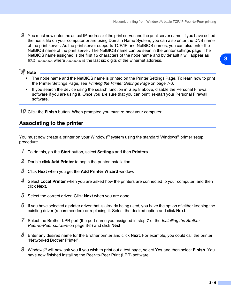 Associating to the printer, Associating to the printer -6 | Brother HL-5270DN User Manual | Page 25 / 68