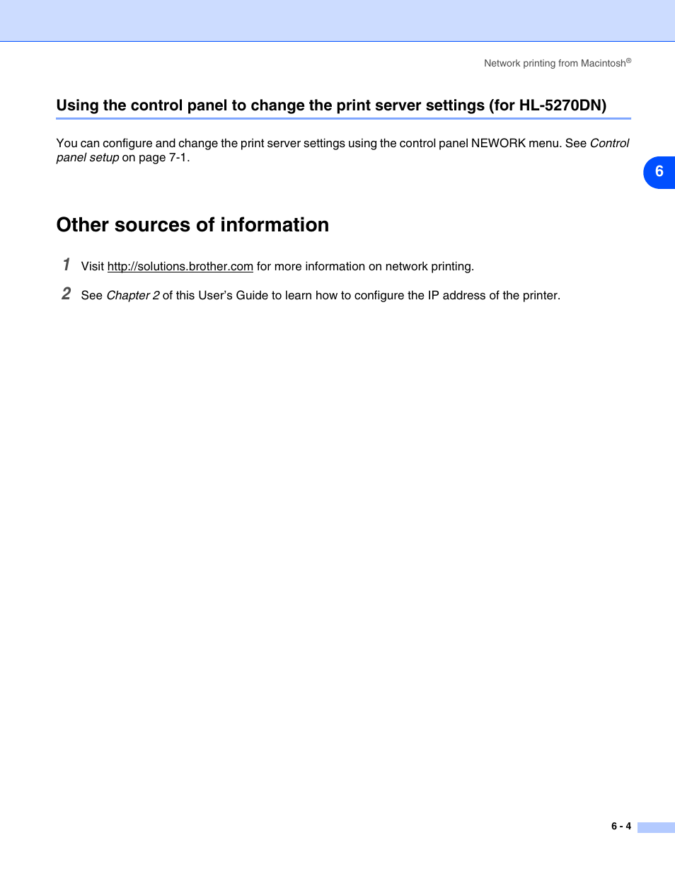 Other sources of information, Other sources of information -4 | Brother HL-5270DN User Manual | Page 40 / 68