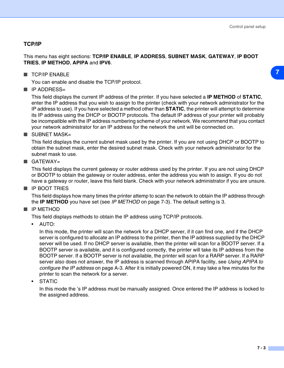 Tcp/ip, Tcp/ip -3 | Brother HL-5270DN User Manual | Page 43 / 68