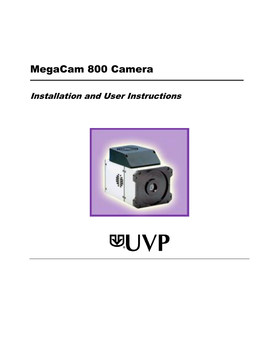 UVP MegaCam 800 Camera User Manual | 5 pages