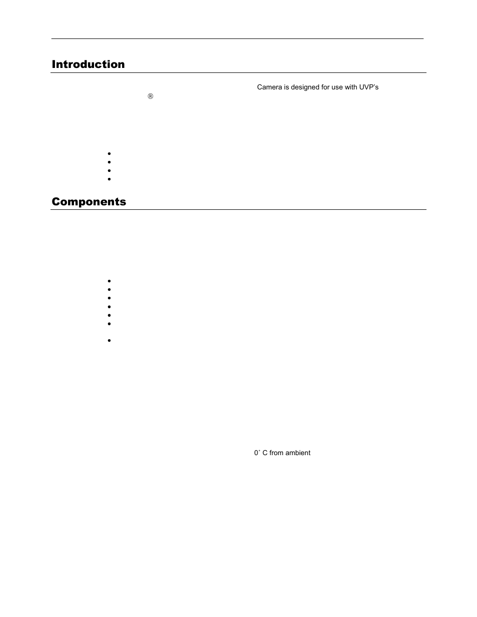 Introduction, Components, Camera kit | UVP MegaCam 800 Camera User Manual | Page 2 / 5