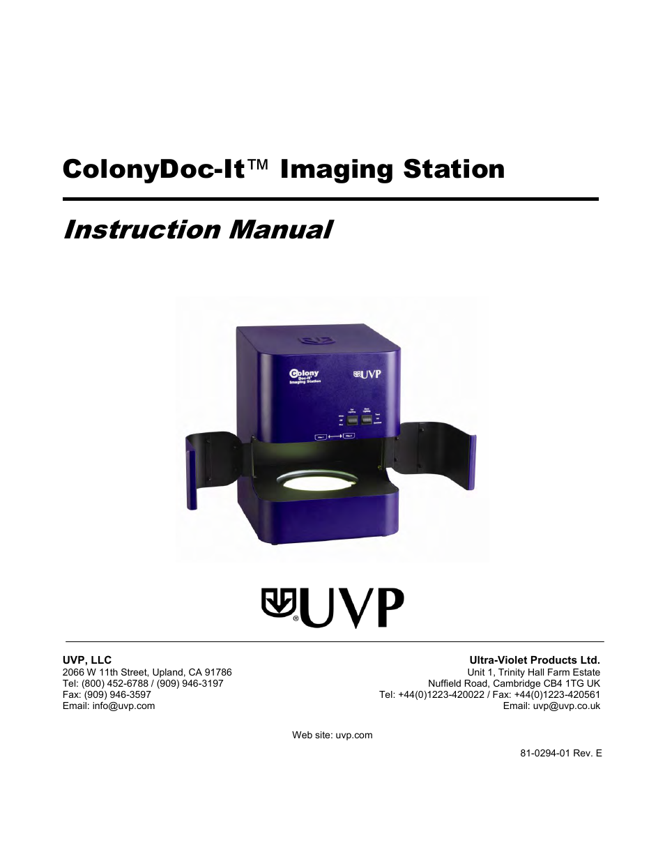 UVP ColonyDoc-It Imaging Station User Manual | 48 pages