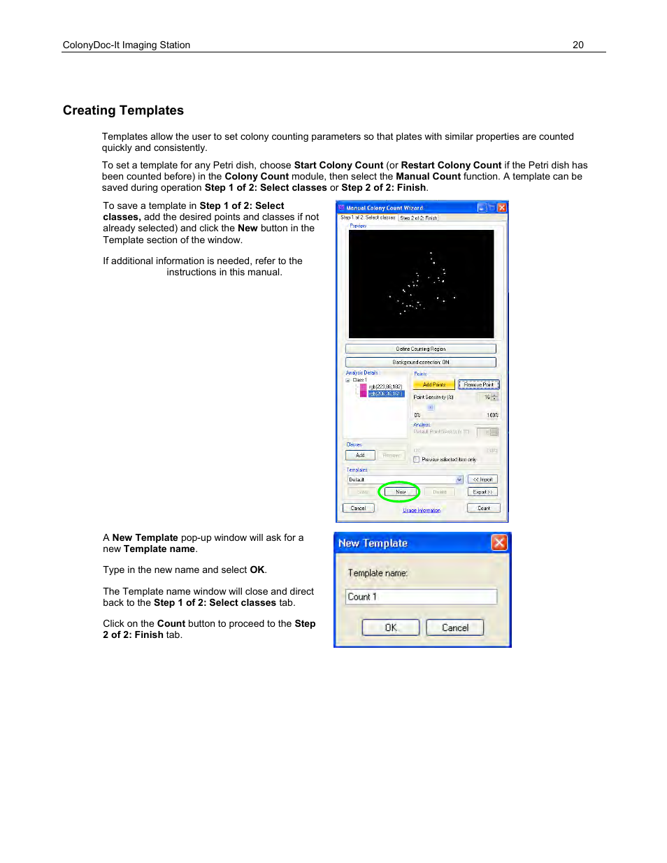 Creating templates | UVP ColonyDoc-It Imaging Station User Manual | Page 20 / 48