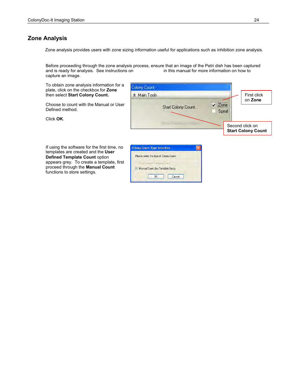 Zone analysis | UVP ColonyDoc-It Imaging Station User Manual | Page 24 / 48