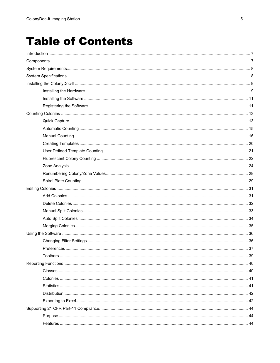 UVP ColonyDoc-It Imaging Station User Manual | Page 5 / 48