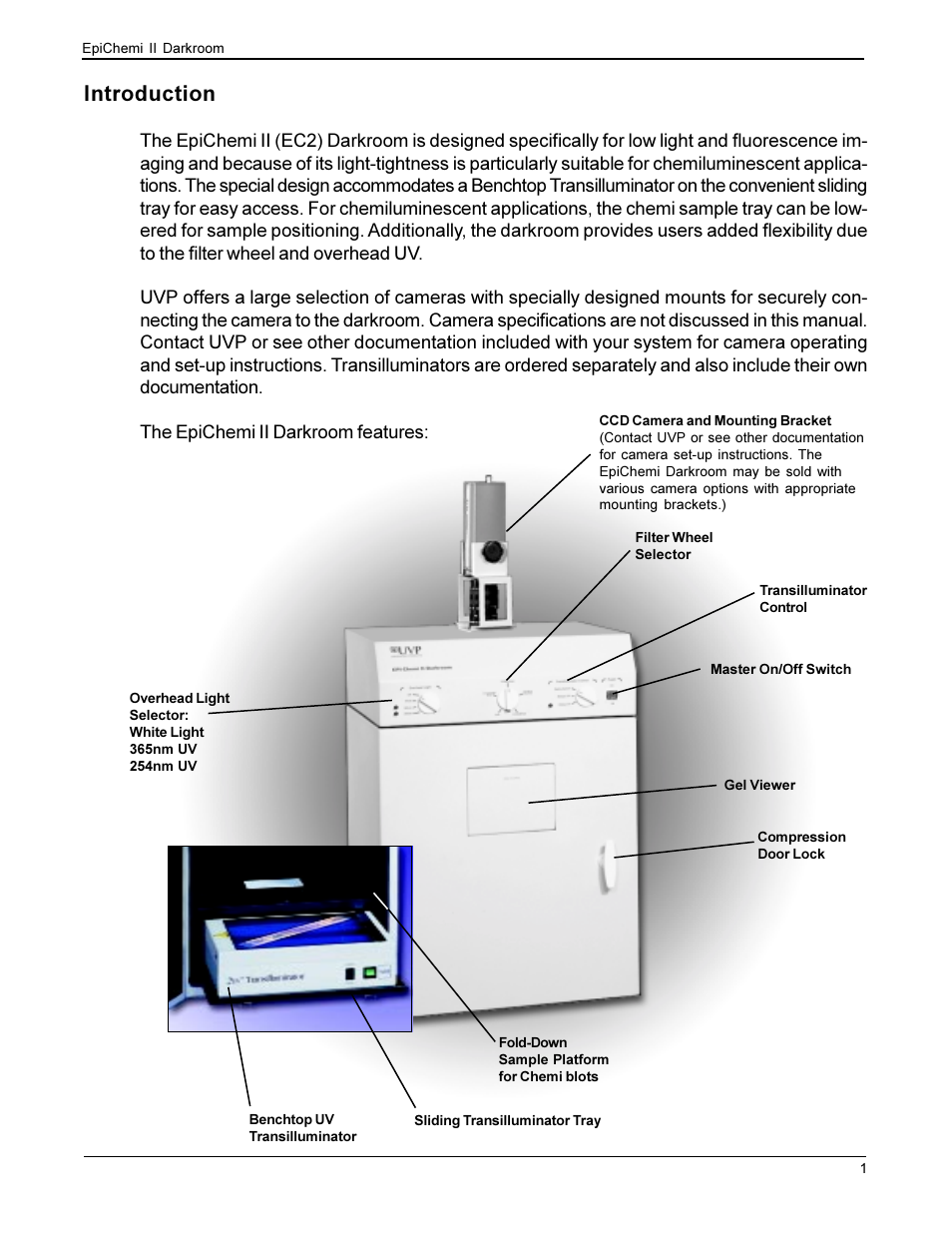 Introduction | UVP EpiChemi II Darkroom User Manual | Page 3 / 10
