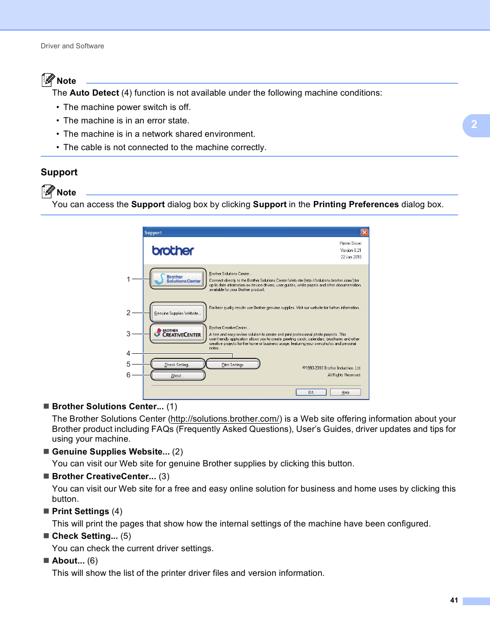 Support | Brother HL 4150CDN User Manual | Page 47 / 199